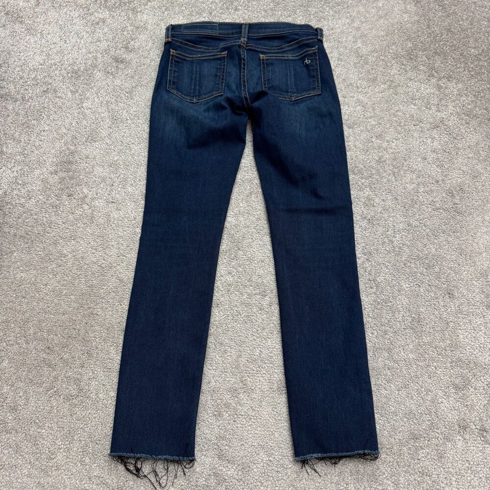 Rag & Bone Skinny Denim Jeans Womens  26 Bedford Blue Dark Wash Raw Hem 27x26 - Picture 2 of 16
